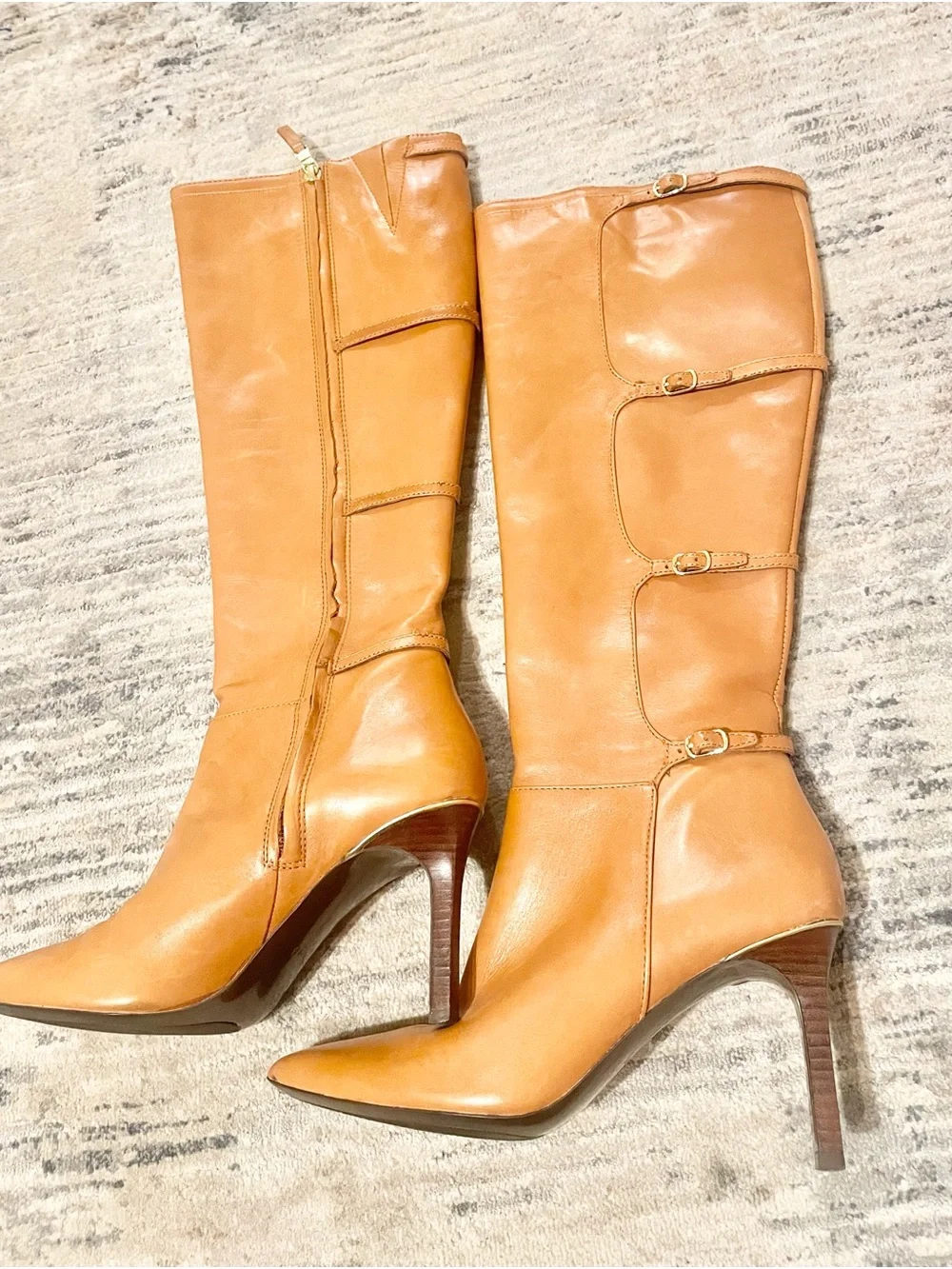 Lauren Ralph Lauren Women's Leather Stilleto Knee High Boots Sz 8B- LIKE NEW